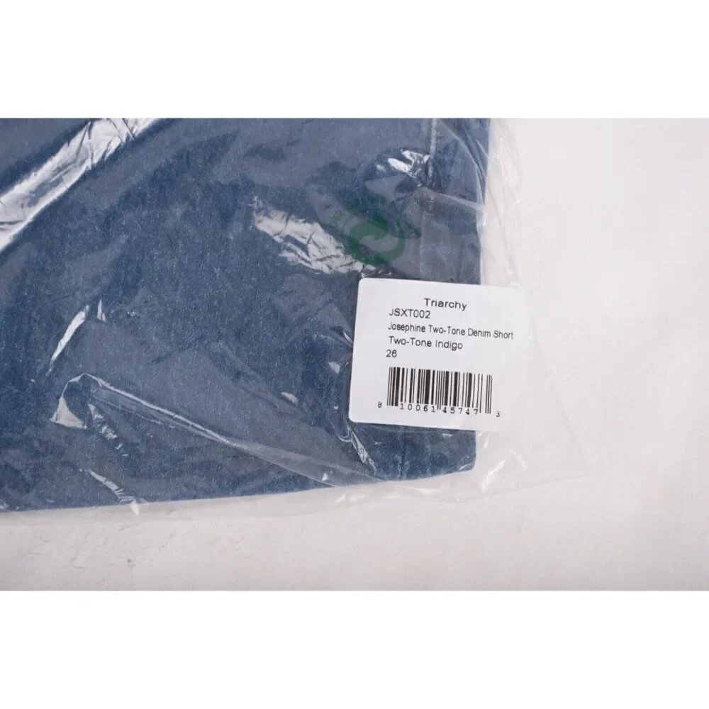 Triarchy Josephine Two Tone Denim Jean Shorts Indigo Small S EU 26 JSXT002 New